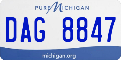 MI license plate DAG8847