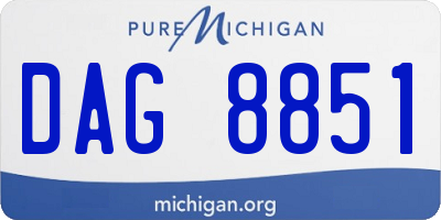 MI license plate DAG8851