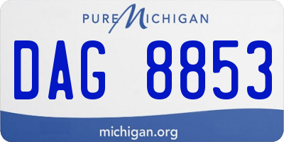 MI license plate DAG8853