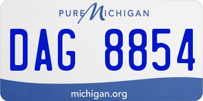 MI license plate DAG8854