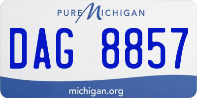 MI license plate DAG8857