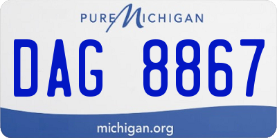 MI license plate DAG8867