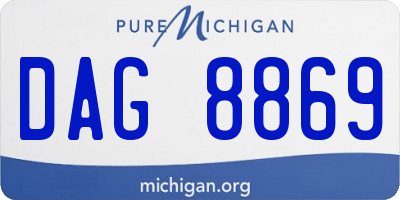 MI license plate DAG8869