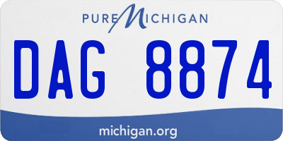 MI license plate DAG8874