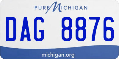 MI license plate DAG8876
