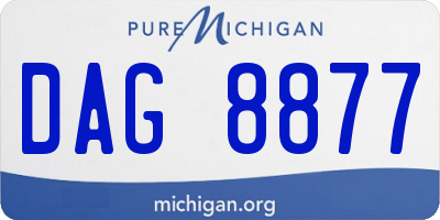 MI license plate DAG8877