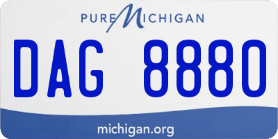 MI license plate DAG8880