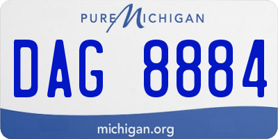 MI license plate DAG8884