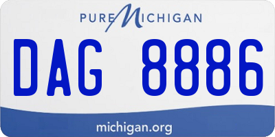 MI license plate DAG8886