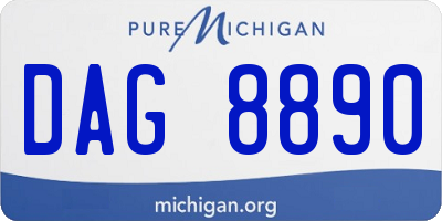 MI license plate DAG8890