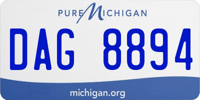 MI license plate DAG8894