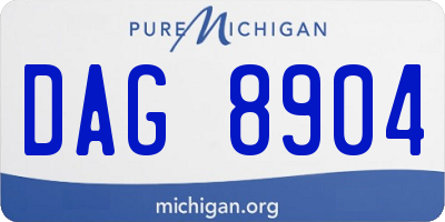 MI license plate DAG8904