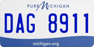 MI license plate DAG8911