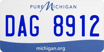 MI license plate DAG8912