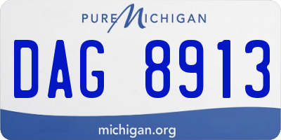 MI license plate DAG8913