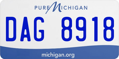 MI license plate DAG8918