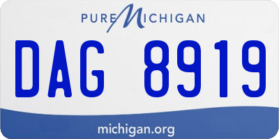 MI license plate DAG8919