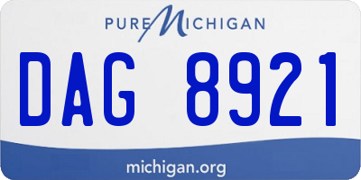 MI license plate DAG8921