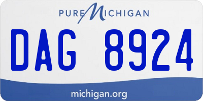 MI license plate DAG8924