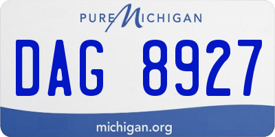 MI license plate DAG8927