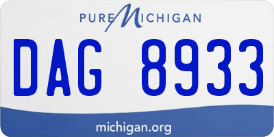 MI license plate DAG8933