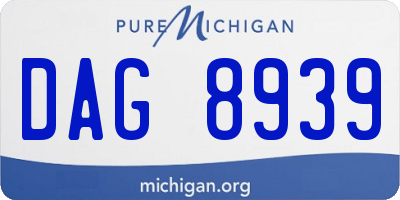 MI license plate DAG8939