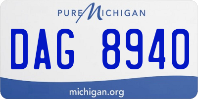 MI license plate DAG8940