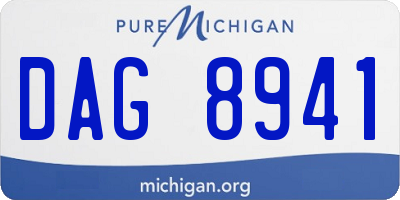MI license plate DAG8941