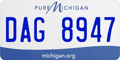 MI license plate DAG8947