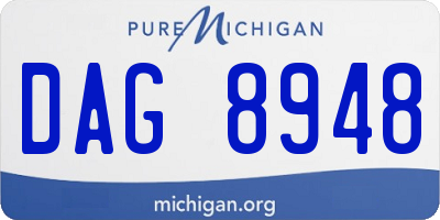 MI license plate DAG8948