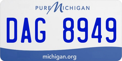 MI license plate DAG8949