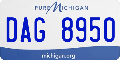 MI license plate DAG8950