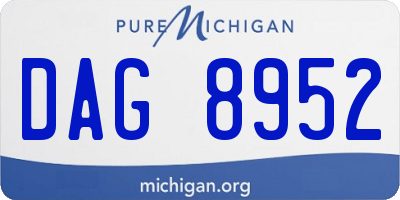 MI license plate DAG8952