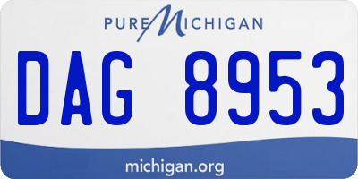 MI license plate DAG8953