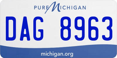 MI license plate DAG8963