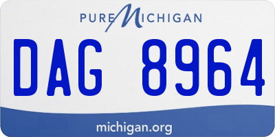MI license plate DAG8964