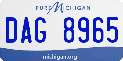 MI license plate DAG8965