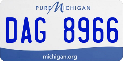 MI license plate DAG8966