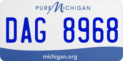MI license plate DAG8968