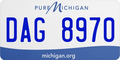 MI license plate DAG8970