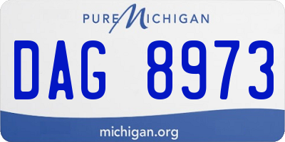 MI license plate DAG8973