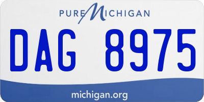 MI license plate DAG8975