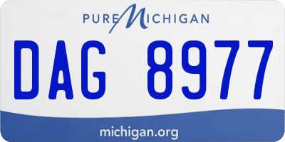 MI license plate DAG8977