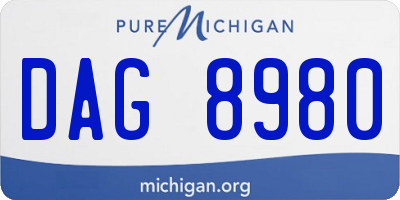 MI license plate DAG8980