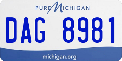 MI license plate DAG8981
