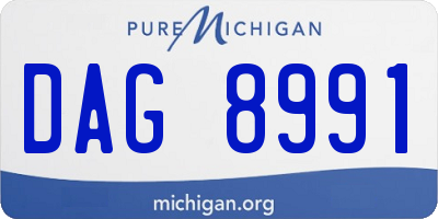 MI license plate DAG8991