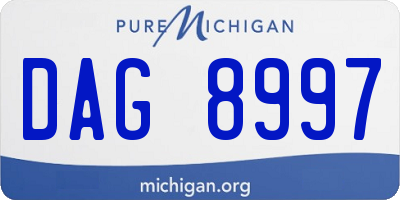 MI license plate DAG8997