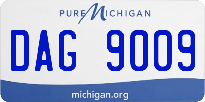 MI license plate DAG9009