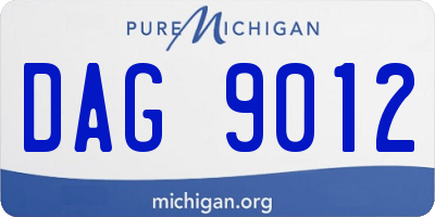 MI license plate DAG9012