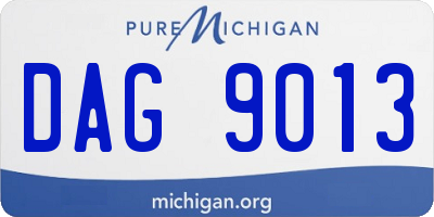 MI license plate DAG9013